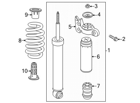 2025 Buick Enclave Bumper, Shock Absorber/Strut, Rear Diagram for 42812041