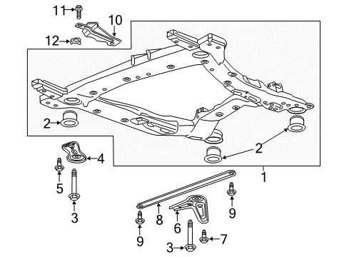 2024 Chevy Traverse Limited Suspension Mounting - Front Diagram