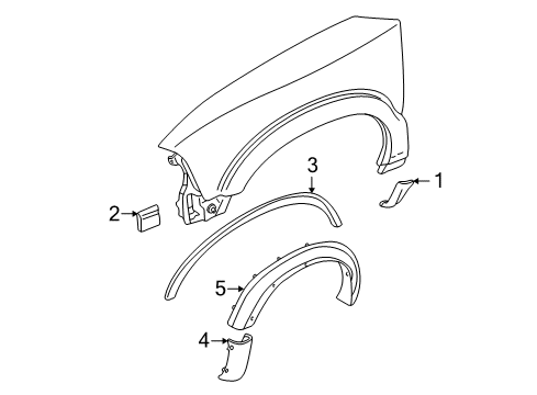 1994 Chevy S10 Exterior Trim - Fender Diagram