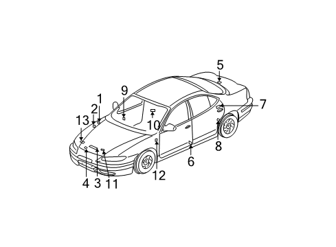 2000 Oldsmobile Alero Info Label Diagram for 22682313