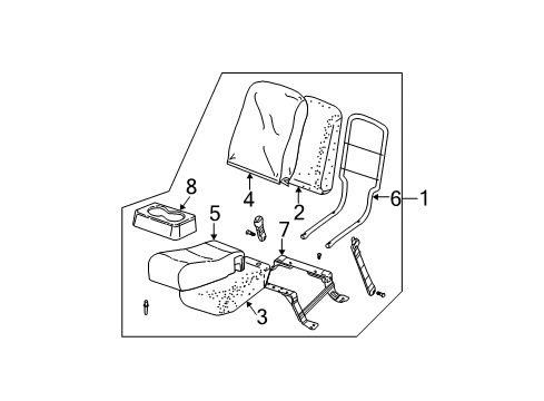 2005 Chevy Silverado 2500 HD Front Seat Components Diagram 3 - Thumbnail