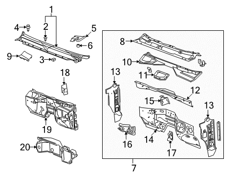 2011 Chevy Suburban 2500 Cowl Diagram