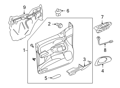 2006 Buick Rainier Water Deflector, Front Diagram for 25779164