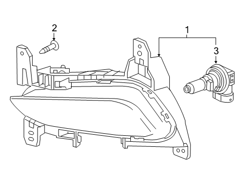 2018 Buick Encore Fog Lamp Assembly, Front Driver Side Diagram for 42536910