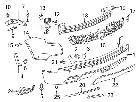 2018 Cadillac XT5 Bumper & Components - Rear Diagram