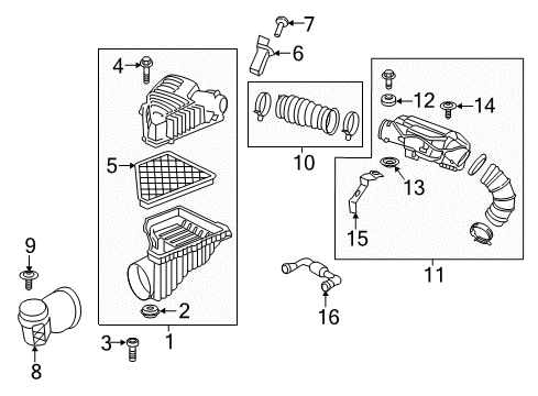 2018 GMC Acadia Air Filter Diagram for 23321606