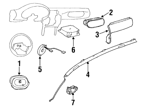 1996 Saturn SL2 Air Bag Components Diagram