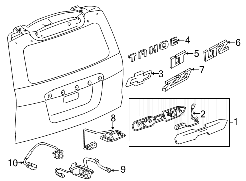 2017 Chevy Tahoe Exterior Trim - Lift Gate Diagram