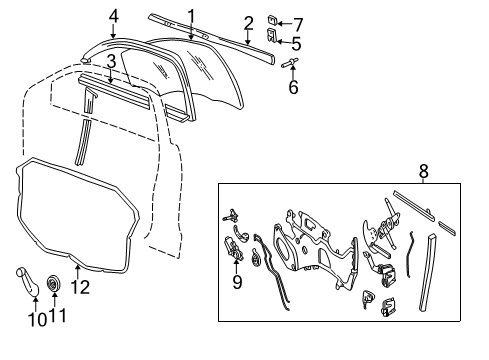 2004 Chevy Classic Glass - Door Diagram