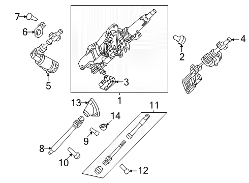 2024 GMC Sierra EV Steering Column Assembly Diagram