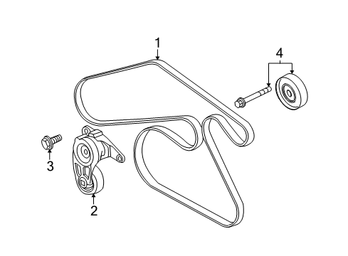 2007 Saturn Outlook Belts & Pulleys Diagram