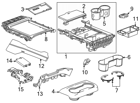 2025 GMC Yukon Center Console Diagram 9 - Thumbnail