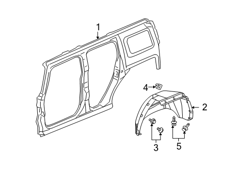 2009 Hummer H3 Wheelhouse Liner, Driver Side Diagram for 15246961