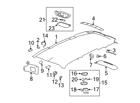 2009 Chevy HHR Interior Trim - Roof Diagram