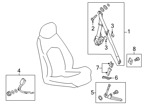 2012 Cadillac CTS Buckle End Diagram for 19259318