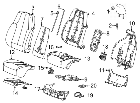2025 Cadillac OPTIQ Actuator Pad, Front Diagram for 85146671