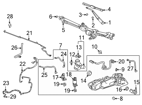 2024 GMC Hummer EV SUV Wiper & Washer Components Diagram