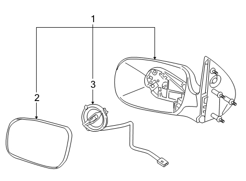 2006 Saturn Relay Mirror Assembly, Rear Driver Side Diagram for 15935753