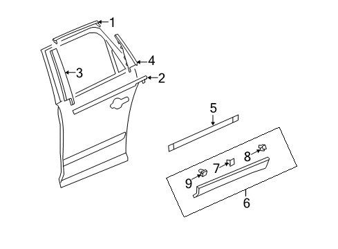 2011 Chevy Traverse Lower Molding, Outer Passenger Side Diagram for 22763886