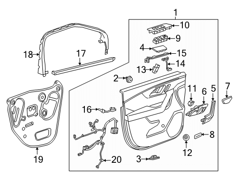2020 Chevy Blazer Trim Molding, Jet Black, Driver Side Diagram for 84606039
