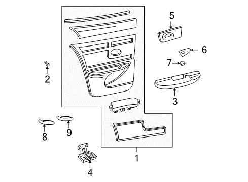 2000 Buick Regal Interior Trim - Rear Door Diagram