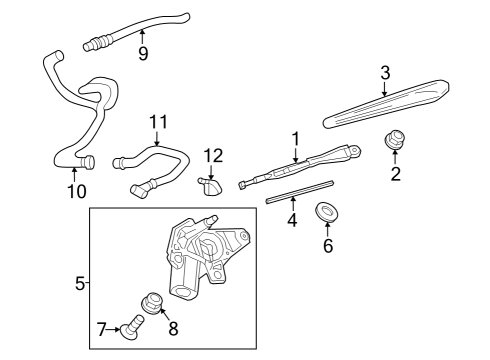 2024 Buick Encore GX Motor, Rear Window Wiper Diagram for 42872580