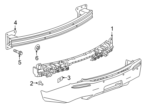 2018 Buick Enclave Bumper & Components - Rear Diagram 2 - Thumbnail