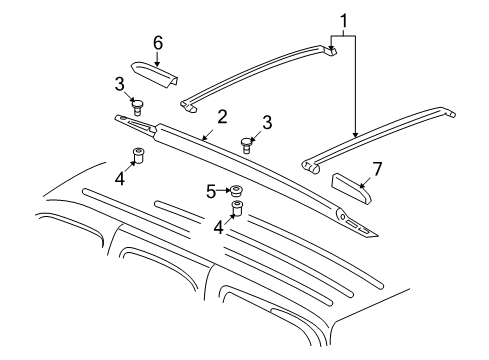 2011 Cadillac Escalade Rail Cover, Passenger Side Diagram for 25832916