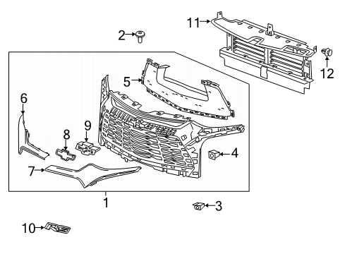 2020 Chevy Blazer Grille & Components Diagram 2 - Thumbnail