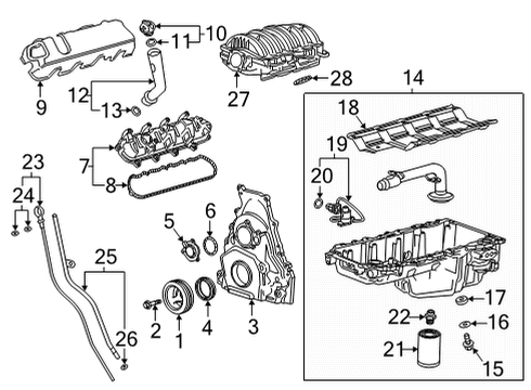 2023 Cadillac Escalade Manifold Gasket Diagram for 12687112
