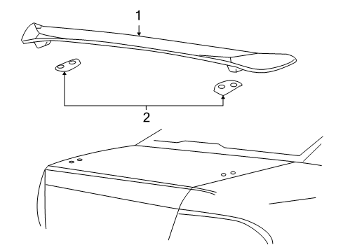 2005 Pontiac GTO Spoiler, Rear Diagram for 12499666