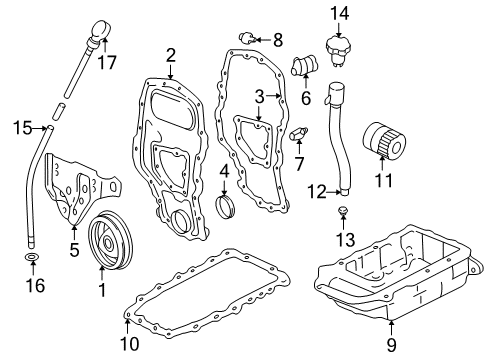 1995 Pontiac Sunfire Oil Filler Tube Seal Diagram for 22535600