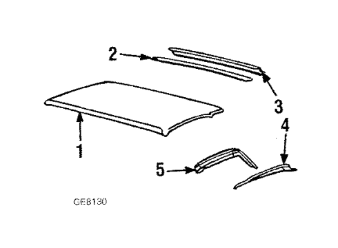 1984 Chevy El Camino Roof & Components Diagram