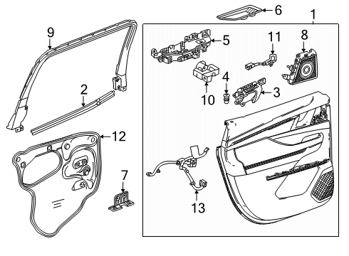 2025 Buick Enclave Interior Trim - Rear Door Diagram
