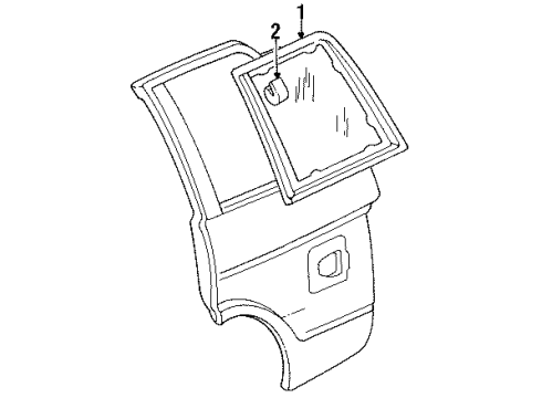 1993 Chevy S10 Blazer Glass & Hardware - Quarter Panel Diagram 3 - Thumbnail