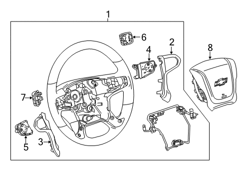 2019 Chevy Suburban Steering Wheel & Trim Diagram
