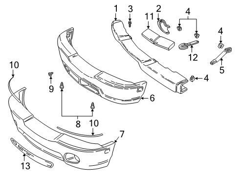 1998 GMC Sonoma Tow Hook, Driver Side Diagram for 15661183