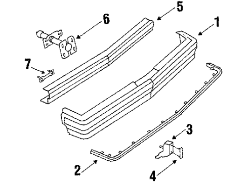1984 Pontiac Phoenix Bumper Assembly - Rear Diagram