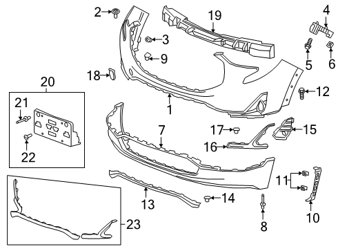 2021 GMC Terrain Lower Cover Rivet Diagram for 11562139