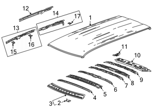 2024 Chevy Tahoe Roof & Components Diagram