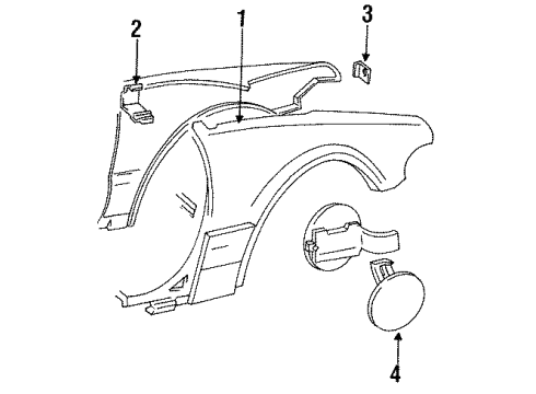 1991 Buick Reatta Quarter Panel & Components Diagram