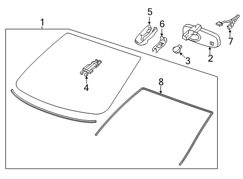 2018 Buick Envision Glass - Windshield Diagram 2 - Thumbnail