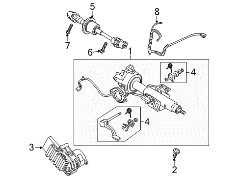 2008 Chevy Malibu Steering Column Assembly Diagram 2 - Thumbnail