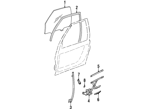 1992 Saturn SC Glass - Door Diagram