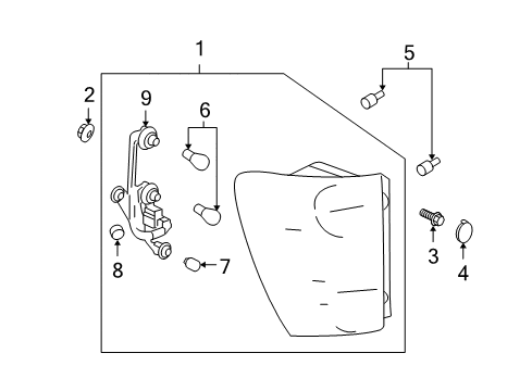 2006 Pontiac Torrent Tail Lamp Assembly Clip Diagram for 5482088