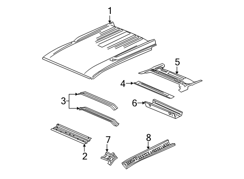 2004 GMC Envoy XUV Roof & Components Diagram 2 - Thumbnail