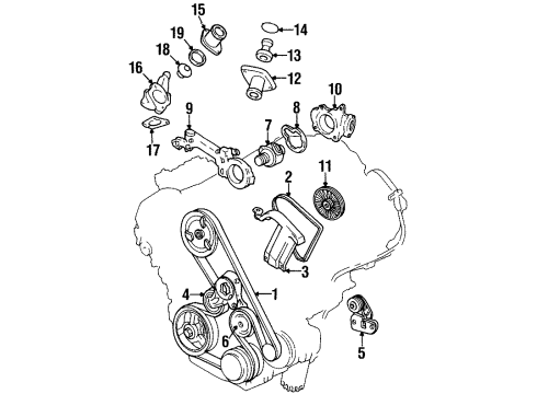 1998 Cadillac DeVille Serpentine Belt Diagram for 12569506
