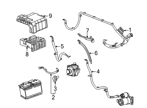 2020 GMC Sierra 2500 HD Battery Cables Diagram
