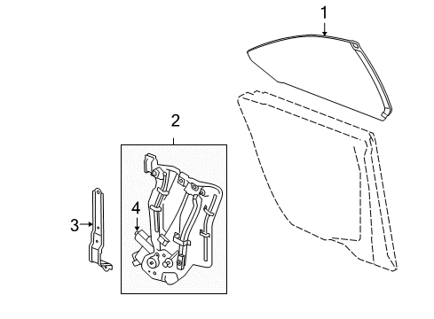 2006 Pontiac G6 Regulator, Driver Side Diagram for 20774594