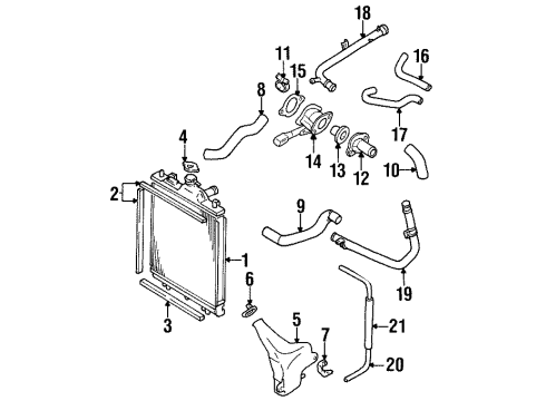 1998 Chevy Metro Radiator & Components Diagram 2 - Thumbnail